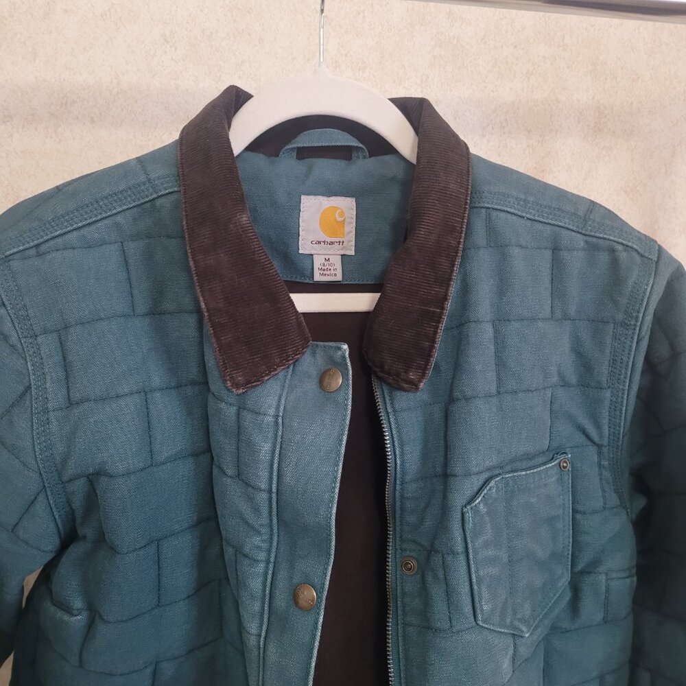 Carhartt Blue Quilted Jacket Womens Size M New Hope Teal - Picture 7 of 15